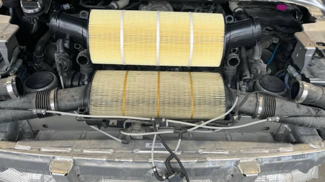 2019 Porsche 911 air filter replacement new and old comparison